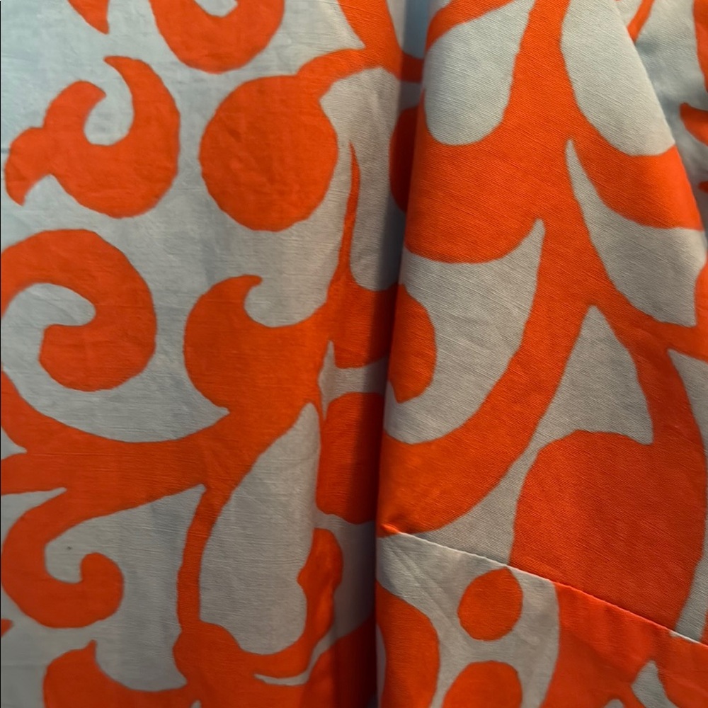 Talbots Orange and Light Blue Floral Midi Dress - Picture 2 of 4